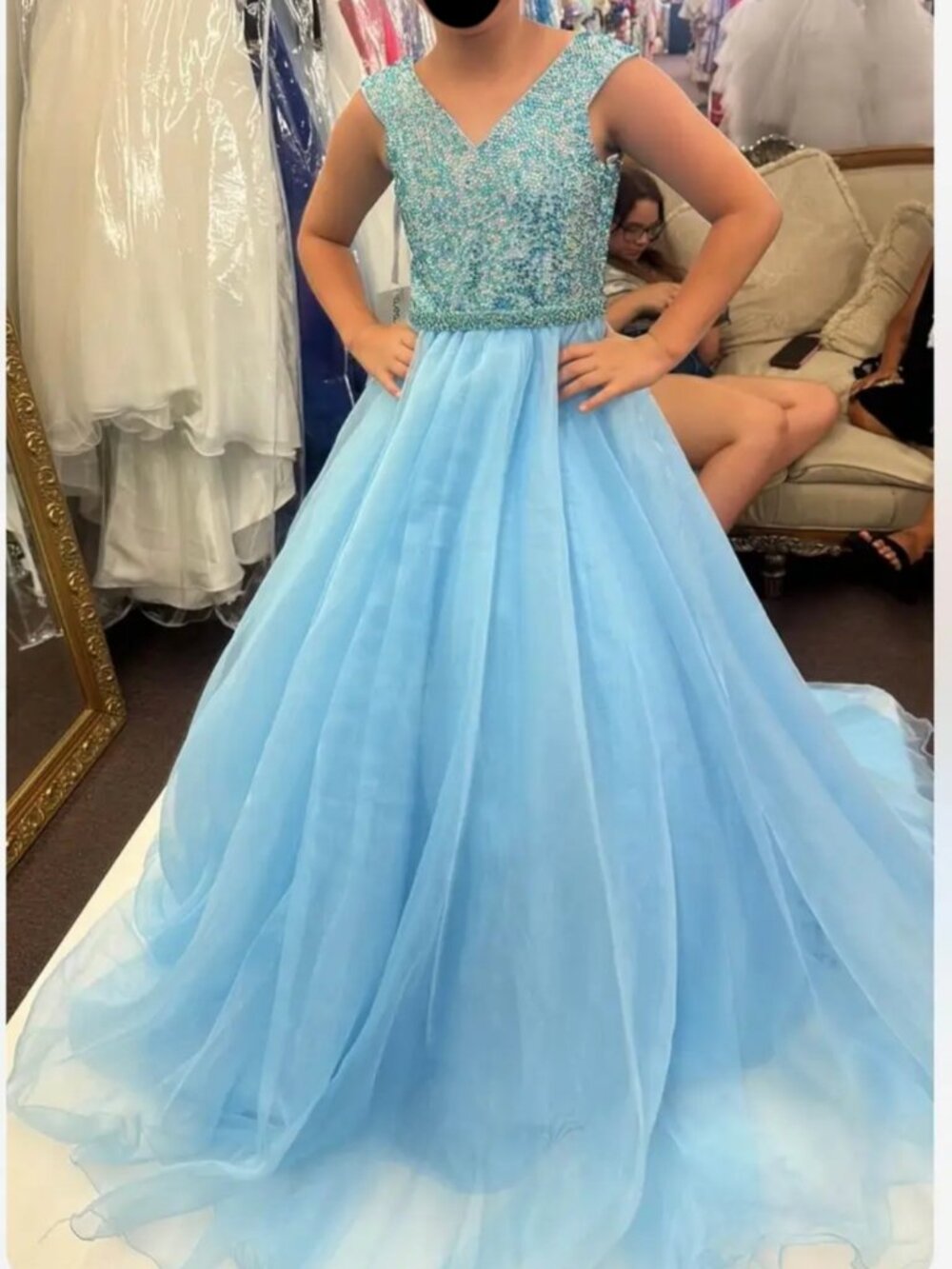 Ava Presley light blue pageant dress little girl size 10, new with tags, has a f